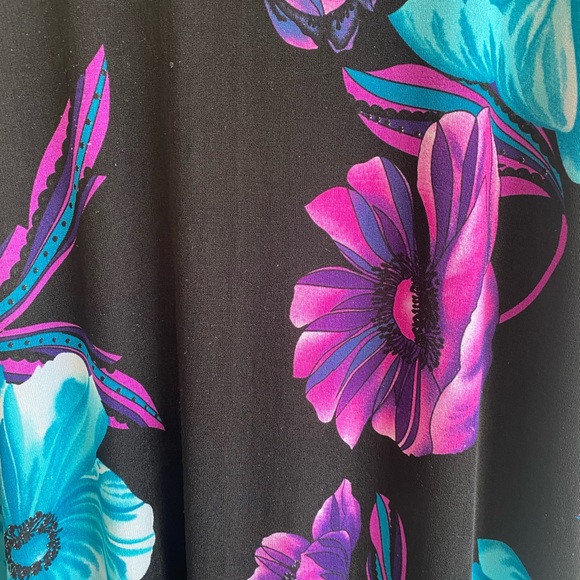 Jostar Poly Spandex Travel Knit Slinky Stretch Floral Dress - Picture 7 of 9